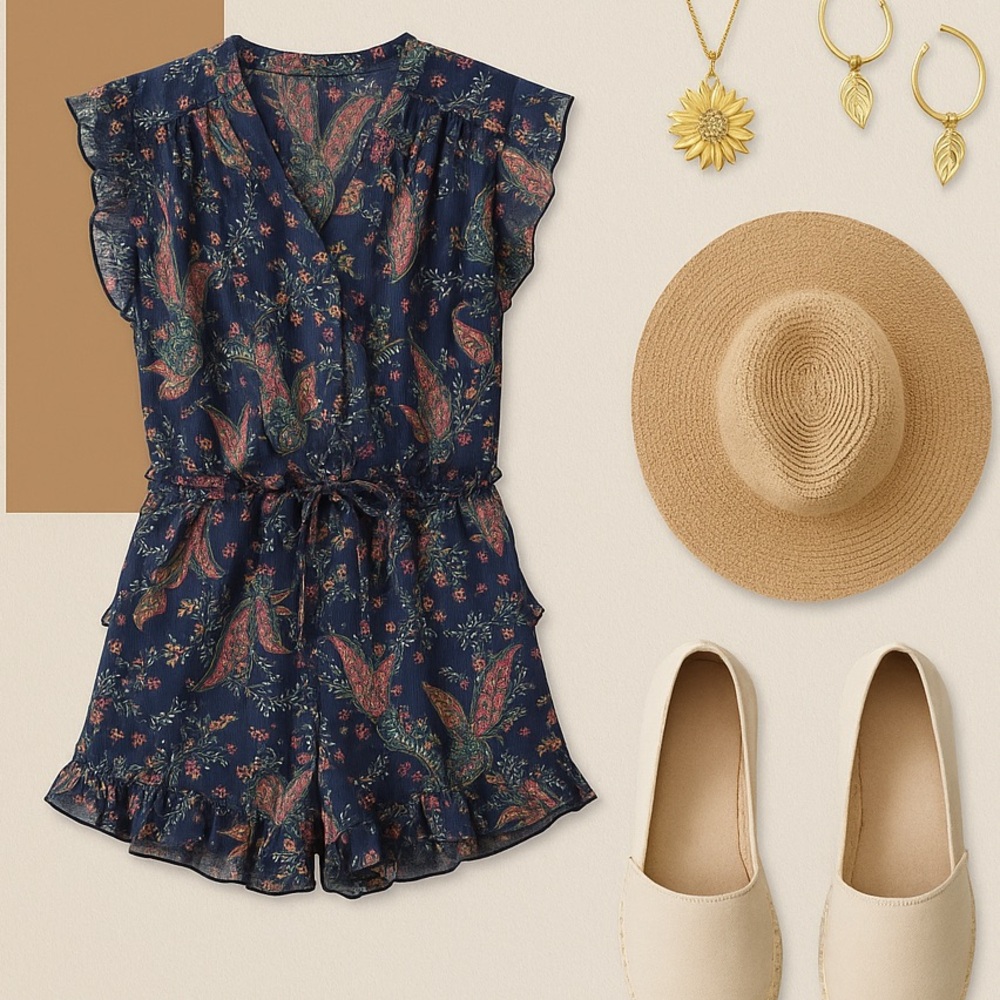 Floral Navy Jumpsuit